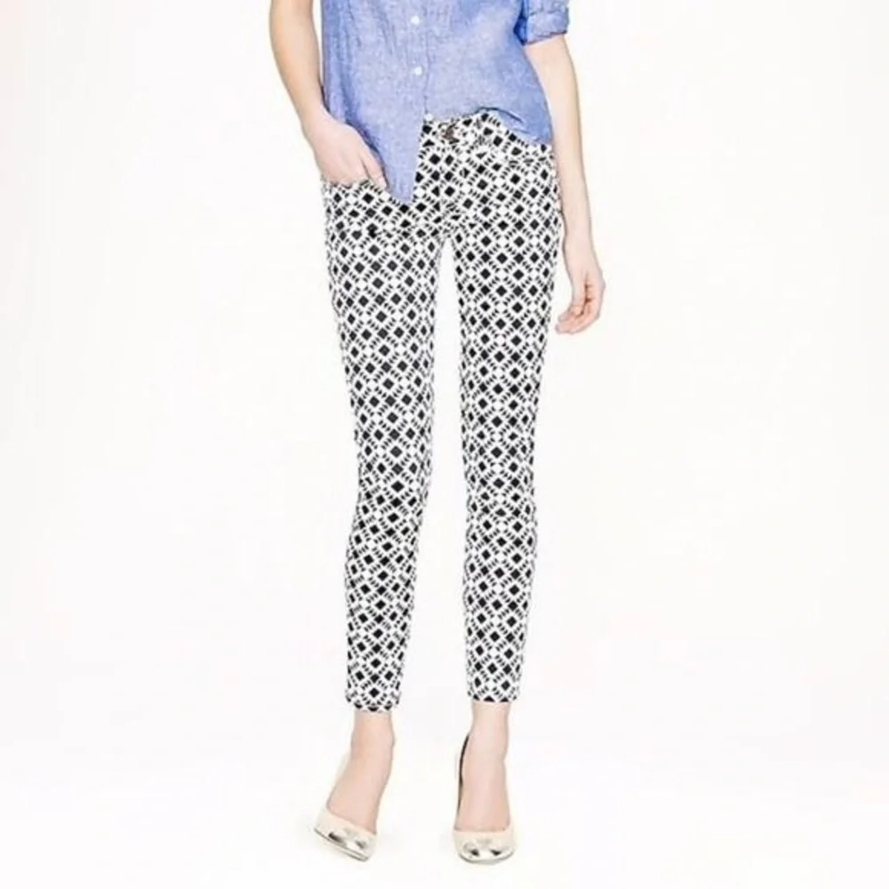 J.CREW Toothpick Skinny Pant in Geometric Kilim Print • Size 28 Art Pop Vibe